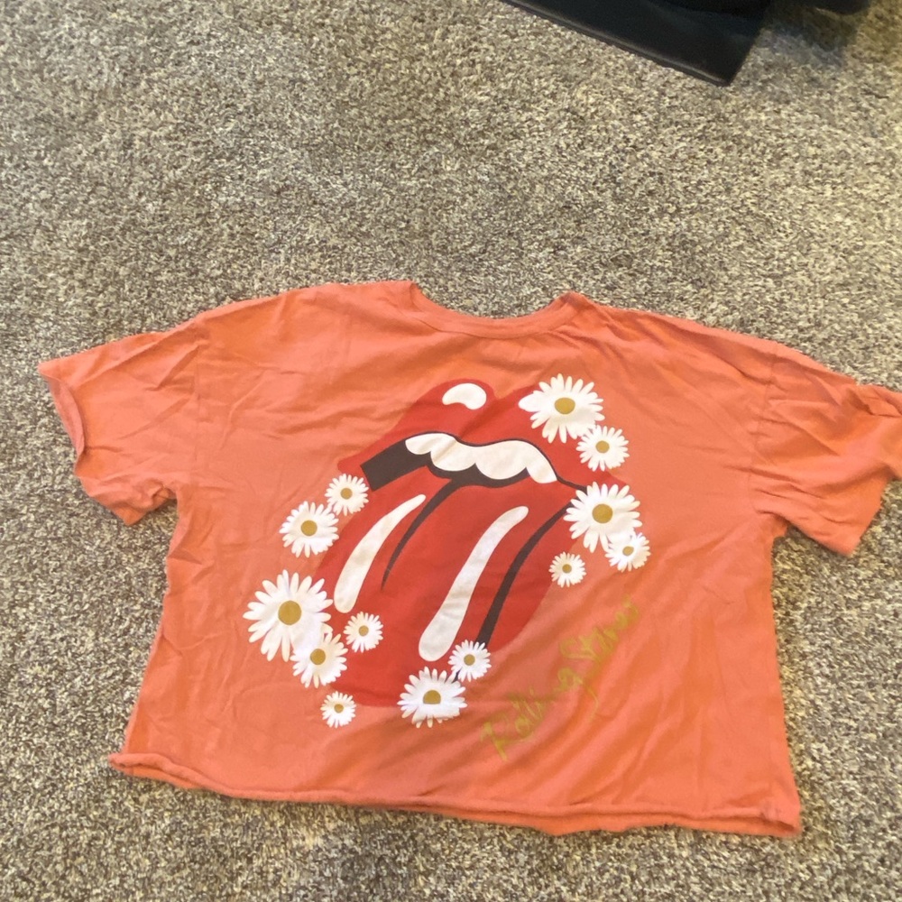 rolling stones cropped tee
